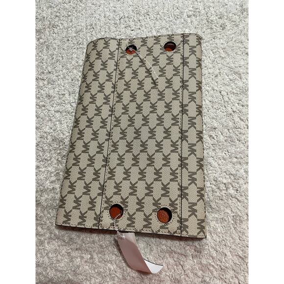 Michael Kors Selma Swap Medium Solid Top Zip Satchel Cover Orange Tan Logo Purse - Picture 10 of 12